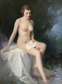 Alfred Hoen Baignade Nue - 4419623