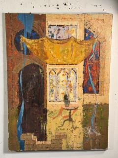 Alfred Jackson ABSTRACT EXRESSIONIST INTERIOR SCENE PAINTING IN THE MANNER OF ALFRED JACKSON - 4279108