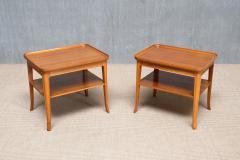 Alfred Kvarnholt Pair of Alfred Kvarnholt Side Tables in Pearwood and Walnut Sweden 1940s - 4276856