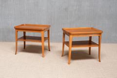 Alfred Kvarnholt Pair of Alfred Kvarnholt Side Tables in Pearwood and Walnut Sweden 1940s - 4276864