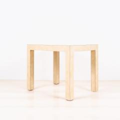 Alfred Parsons Pair of Chic Parsons Cream Parchment Laminate End Tables or Night Stands - 3180590