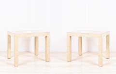 Alfred Parsons Pair of Chic Parsons Cream Parchment Laminate End Tables or Night Stands - 3180592
