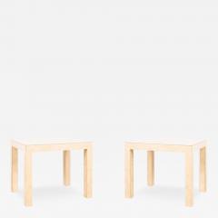 Alfred Parsons Pair of Chic Parsons Cream Parchment Laminate End Tables or Night Stands - 3182875
