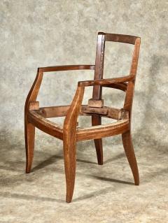 Alfred Porteneuve Alfred Porteneuve restored refinished armchair in oak - 3953248