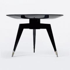 Alfred Porteneuve BLACK LACQUERED WOOD AND SILVER BRONZE SIDE TABLE BY ALFRED PORTENEUVE - 3477368