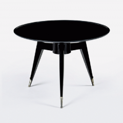 Alfred Porteneuve BLACK LACQUERED WOOD AND SILVER BRONZE SIDE TABLE BY ALFRED PORTENEUVE - 3477377