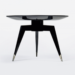 Alfred Porteneuve BLACK LACQUERED WOOD AND SILVER BRONZE SIDE TABLE BY ALFRED PORTENEUVE - 3477378