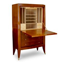 Alfred Porteneuve Secretaire and Cabinet Duo in Cherry and Burl by Alfred Porteneuve - 540409