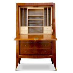 Alfred Porteneuve Secretaire and Cabinet Duo in Cherry and Burl by Alfred Porteneuve - 540413