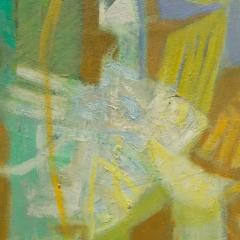 Alfredo Aya Nocturno 1 Abstract Oil Painting With Green and Blue Colors - 3816792