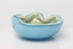 Alfredo Barbini Alfredo Barbini Blue Art Glass Bowl with Gold Fleck Italy 1960 - 4579666