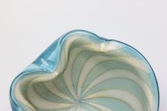 Alfredo Barbini Alfredo Barbini Blue Art Glass Bowl with Gold Fleck Italy 1960 - 4579669