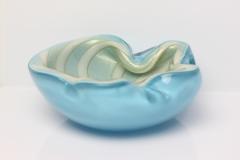 Alfredo Barbini Alfredo Barbini Blue Art Glass Bowl with Gold Fleck Italy 1960 - 4579676