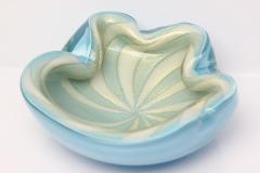 Alfredo Barbini Alfredo Barbini Blue Art Glass Bowl with Gold Fleck Italy 1960 - 4579682