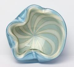Alfredo Barbini Alfredo Barbini Blue Art Glass Bowl with Gold Fleck Italy 1960 - 4580094