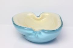 Alfredo Barbini Alfredo Barbini Blue Art Glass Bowl with Gold Fleck Italy 1960 - 4579674