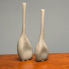 Alfredo Barbini Alfredo Barbini Italian Mid Century Modern Vases Grey Glass Italy 1970s - 3871321