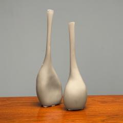 Alfredo Barbini Alfredo Barbini Italian Mid Century Modern Vases Grey Glass Italy 1970s - 3871322