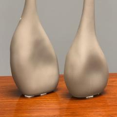 Alfredo Barbini Alfredo Barbini Italian Mid Century Modern Vases Grey Glass Italy 1970s - 3871323