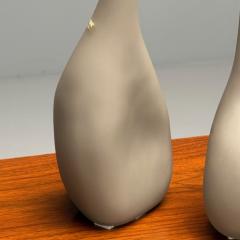 Alfredo Barbini Alfredo Barbini Italian Mid Century Modern Vases Grey Glass Italy 1970s - 3871325