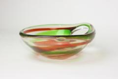 Alfredo Barbini Alfredo Barbini Murano Multicolor Gold Fleck Spiral Art Glass Bowl 1950 Italy - 3068934