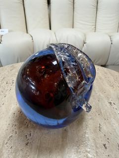 Alfredo Barbini Alfredo Barbini Murano Sommerso Glass Apple Sculpture - 4706486