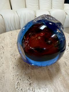 Alfredo Barbini Alfredo Barbini Murano Sommerso Glass Apple Sculpture - 4706489
