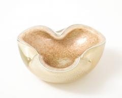 Alfredo Barbini Barbini Ivory Gold Fleck Murano Glass Vide Poche - 4418403