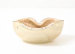 Alfredo Barbini Barbini Ivory Gold Fleck Murano Glass Vide Poche - 4418404