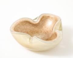 Alfredo Barbini Barbini Ivory Gold Fleck Murano Glass Vide Poche - 4418407
