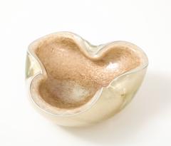Alfredo Barbini Barbini Ivory Gold Fleck Murano Glass Vide Poche - 4418408