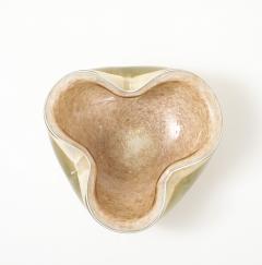 Alfredo Barbini Barbini Ivory Gold Fleck Murano Glass Vide Poche - 4418411