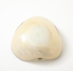 Alfredo Barbini Barbini Ivory Gold Fleck Murano Glass Vide Poche - 4418412