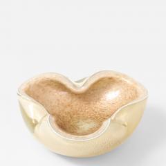 Alfredo Barbini Barbini Ivory Gold Fleck Murano Glass Vide Poche - 4419580