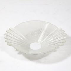 Alfredo Barbini Mid Century Handblown Murano Scavo Glass Centerpiece Bowl Signed Alfredo Barbini - 4231189