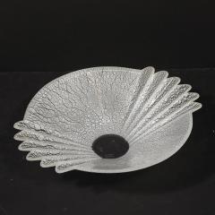Alfredo Barbini Mid Century Handblown Murano Scavo Glass Centerpiece Bowl Signed Alfredo Barbini - 4231191