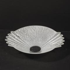 Alfredo Barbini Mid Century Handblown Murano Scavo Glass Centerpiece Bowl Signed Alfredo Barbini - 4231204