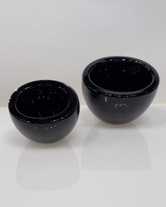 Alfredo Barbini Pair Barbini Black Murano Bowls Italy 1960 - 3520970