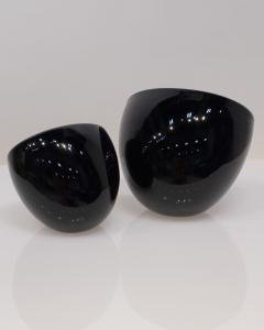 Alfredo Barbini Pair Barbini Black Murano Bowls Italy 1960 - 3520973