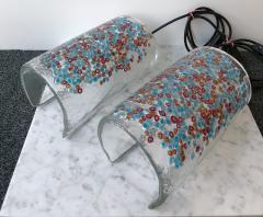 Alfredo Barbini Pair of Lamps Art Glass by Barbini Murano Italy 1980s - 544048