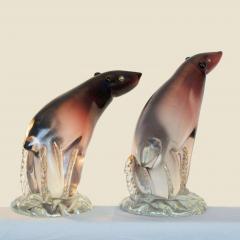 Alfredo Barbini Pair of Murano Polar Bear Sculptures by Alfredo Barbini 1930s Italy - 3062239