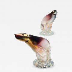 Alfredo Barbini Pair of Murano Polar Bear Sculptures by Alfredo Barbini 1930s Italy - 3064736