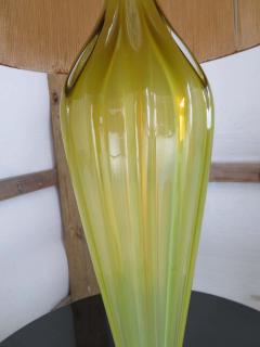 Alfredo Barbini Stunning Alfredo Barbini Yellow Ribbed Murano Glass Table Lamp Gold Flecks - 1708597