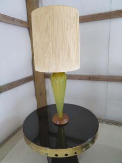 Alfredo Barbini Stunning Alfredo Barbini Yellow Ribbed Murano Glass Table Lamp Gold Flecks - 1708609