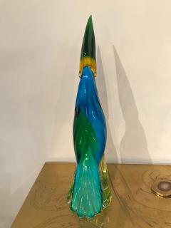 Alfredo Barbini VIBRANT BLUE AND YELLOW MURANO GLASS FIGURE OF A TOUCAN BY ALFREDO BARBINI - 2510713