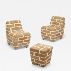 Ali Acerol Ali Acerol 1948 2007 Brick and Mortar Pattern Chairs and Table Sculptures - 3143764