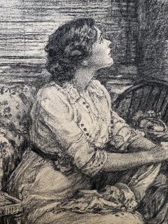 Alice Barber Mrs Charles H Stephens Stephens Attractive Young Woman Sitting in Chair and Looking Upwards in Domestic Setting - 4271791