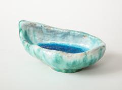 Alice Colonieu Blue Enameled Ceramic Bowl by Alice Colonieu France c 1950s - 1938045