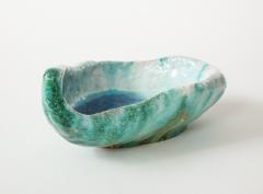 Alice Colonieu Blue Enameled Ceramic Bowl by Alice Colonieu France c 1950s - 1938048
