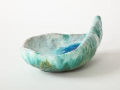 Alice Colonieu Blue Enameled Ceramic Bowl by Alice Colonieu France c 1950s - 1938051